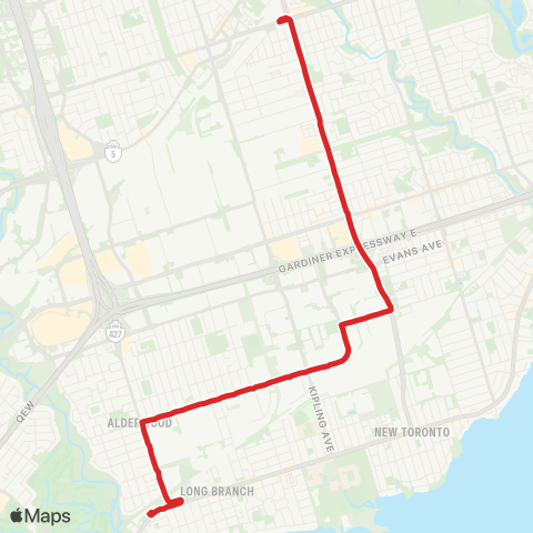 TTC Islington South map