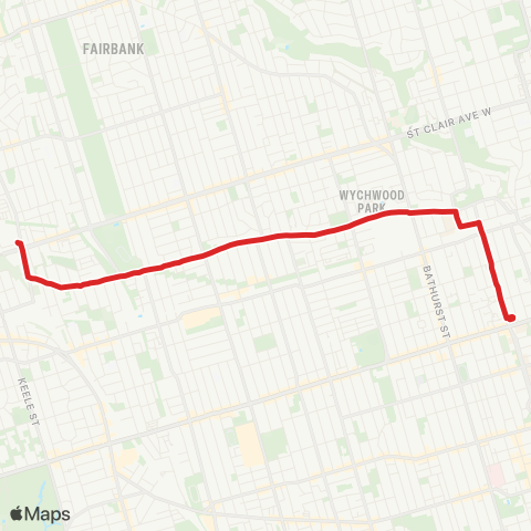 TTC Davenport map