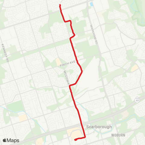 TTC Middlefield map