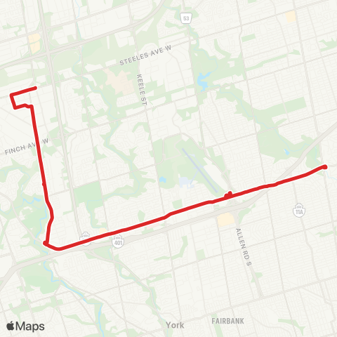 TTC Weston Rd. North map