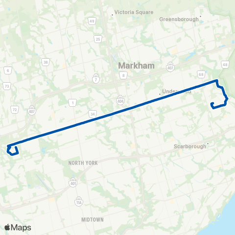 TTC Steeles Night Bus map