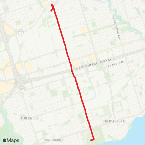 TTC Kipling South map