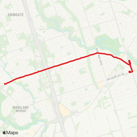 TTC Burnhamthorpe map