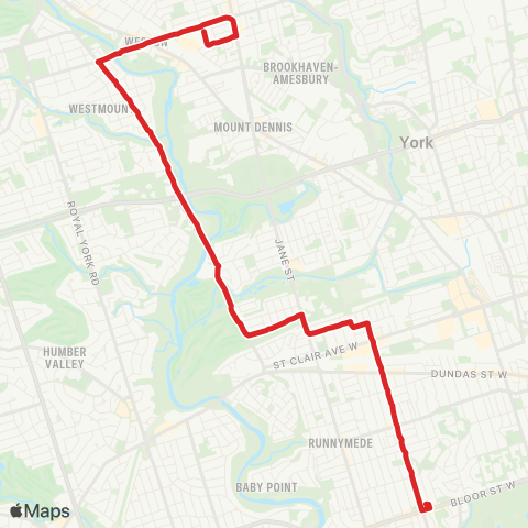 TTC Scarlett Rd. map