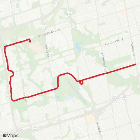 TTC Sheppard West map