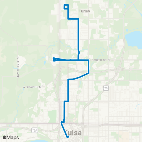 Tulsa Transit MLK / Hartford map