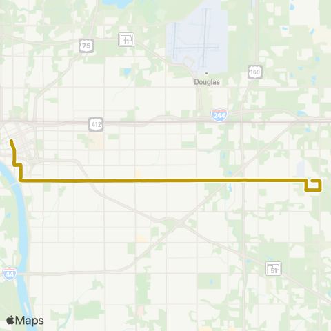 Tulsa Transit 21st Street map