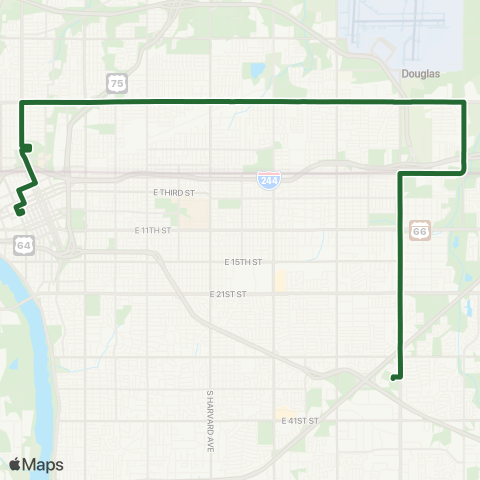 Tulsa Transit Pine / Memorial map