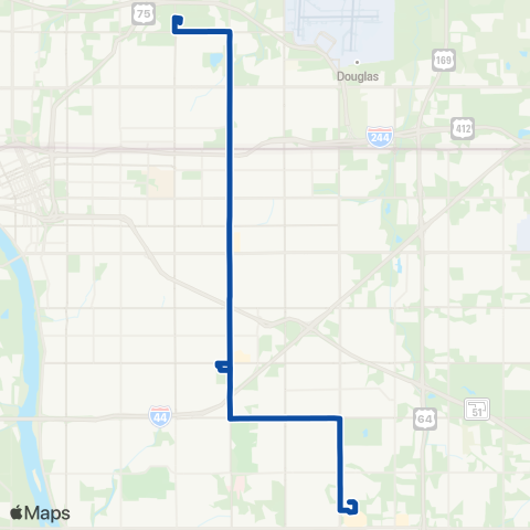 Tulsa Transit Yale map