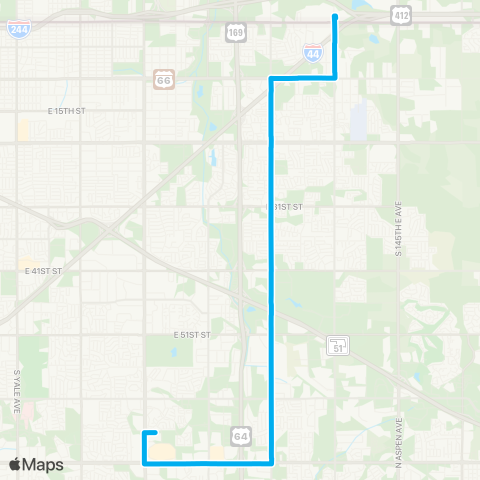 Tulsa Transit Garnett map