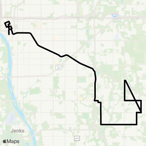 Tulsa Transit Express Route map