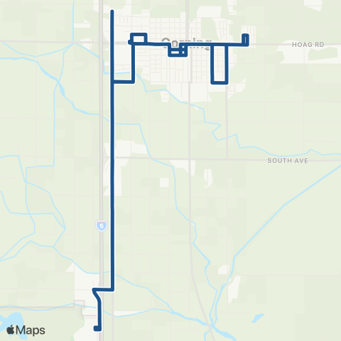 TRAX Downtown Corning & Rolling Hills map