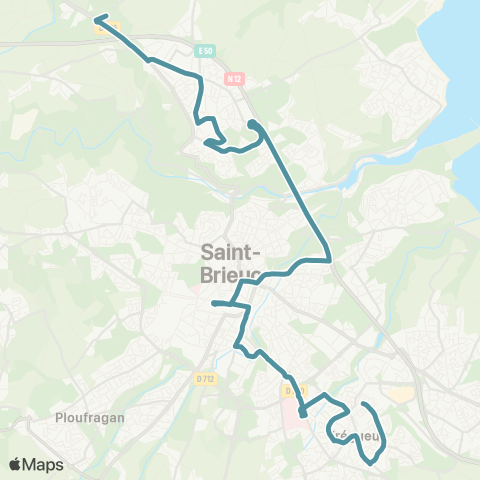 TUB Trégueux le Brun - Plérin ZA de l'Arrivée map