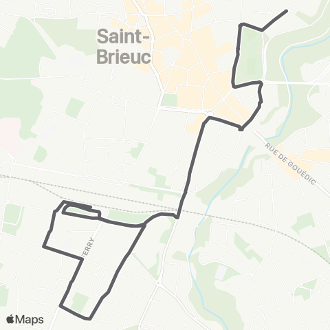 TUB Gare routière Robien - Lycée Renan map