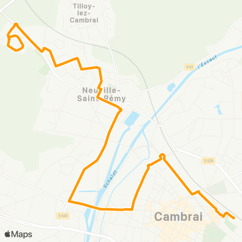 TUC Cambrai Station Bus - Neuville-St-Rémy map