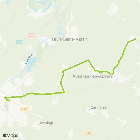 TUC Villers-en-Cauchies - Cambrai Station Bus map