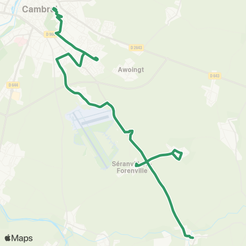 TUC Esnes - Cambrai Station Bus map