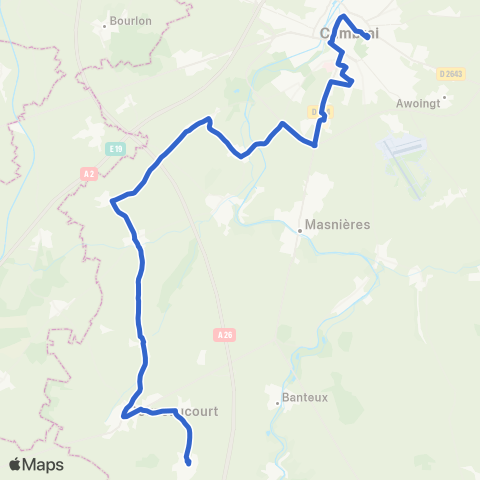 TUC Villers-Guislain - Gouzeaucourt - Cambrai Station Bus map