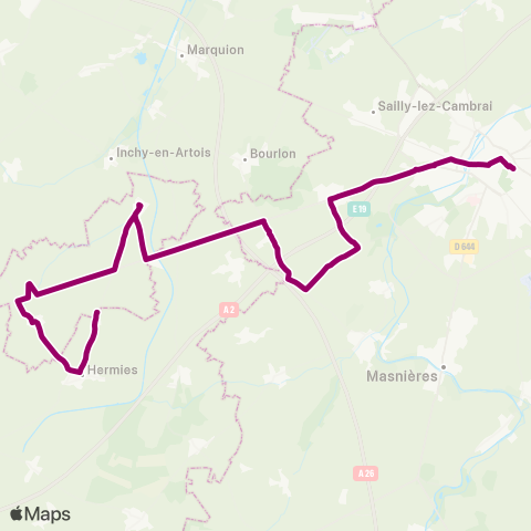 TUC Doignies - Cambrai Station Bus map