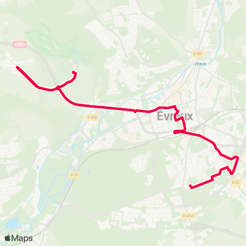 Transurbain CH Eure-Seine / la Madeleine – Hôtel de ville / la Madeleine map