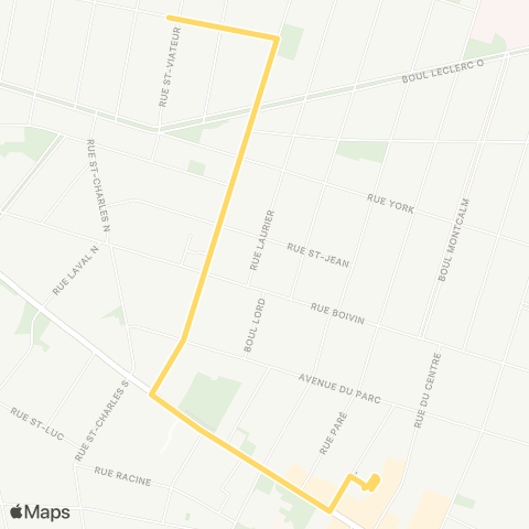 Transport Urbain Granby Taxibus Nord map