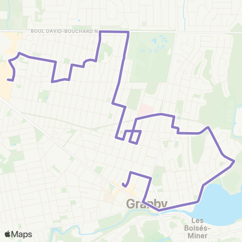 Transport Urbain Granby Nord map