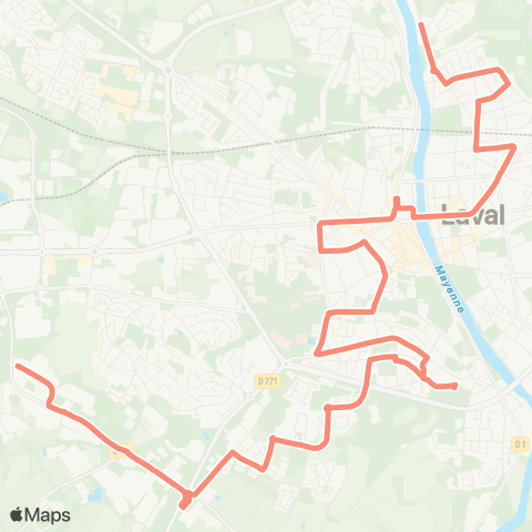 TUL St-Berthevin (Les Loges) > Halage map