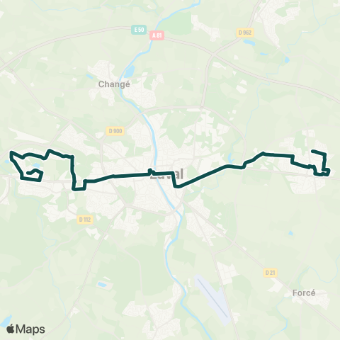 TUL St-Berthevin (Mermoz) > Bonchamp (Plessis) map