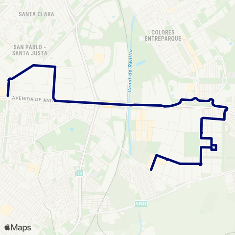 TUSSAM Los Arcos - Hac. S. Antonio map