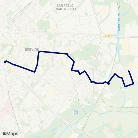 TUSSAM S. Bernardo - Palmete map