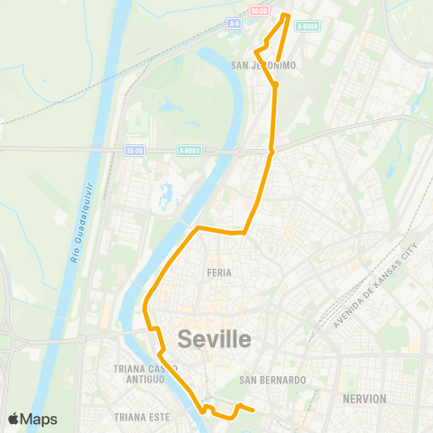 TUSSAM P.S.Sebastian - Torneo - S.Jeronimo map