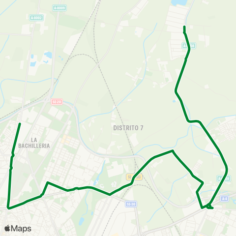 TUSSAM Circular Macarena Norte Sentido a map