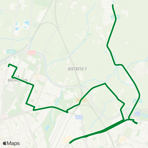 TUSSAM Circular Macarena Norte Sentido B map