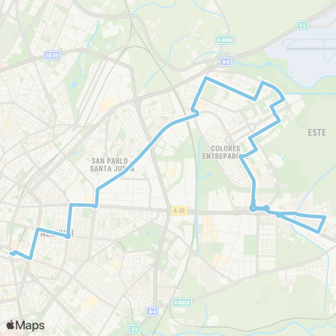 TUSSAM San Bernardo - Torreblanca map