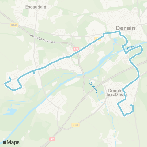 Transvilles Douchy e Littré-Roeulx / Escaudain map