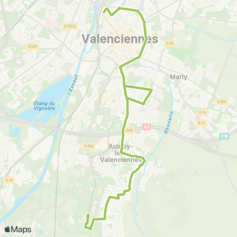 Transvilles Valenciennes Gare - Aulnoy map