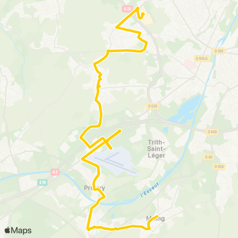 Transvilles Maing - Thiant Collège - P F Ctre Ccial map