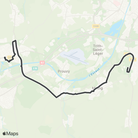 Transvilles Denain Espace Villars - Famars Uni map