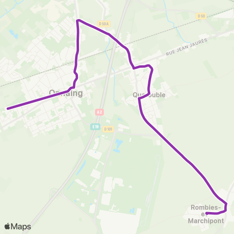 Transvilles Scolaires Collège Onnaing map