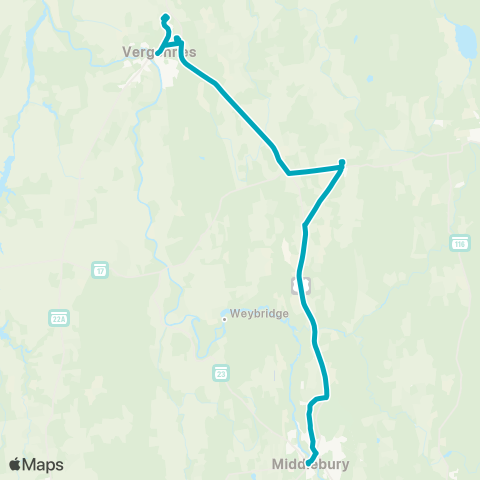 Tri-Valley Transit Tritown Vergennes map