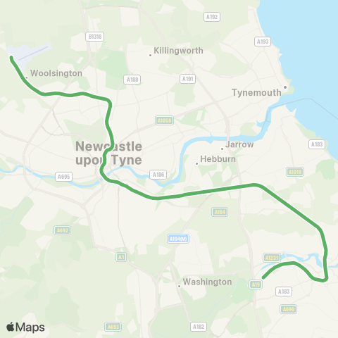 Tyne and Wear Metro  map