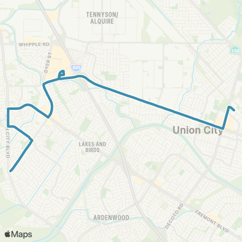 Union City Transit Dyer map