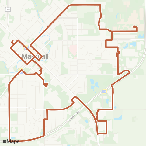 United Community Transit Marshall Red Route map