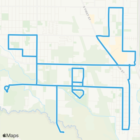 Union Gap Transit Reverse Route map