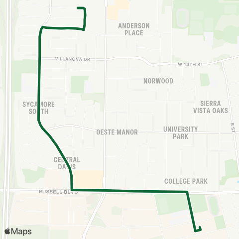 Unitrans Sycamore / Drake map