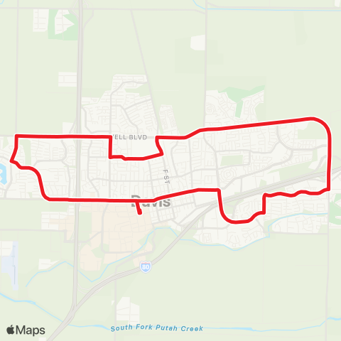 Unitrans Davis Perimeter Counter Clockwise map