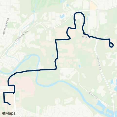 U-M Transit Northwood map