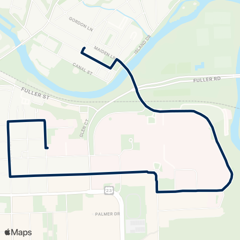 U-M Transit Wall Street-NIB map