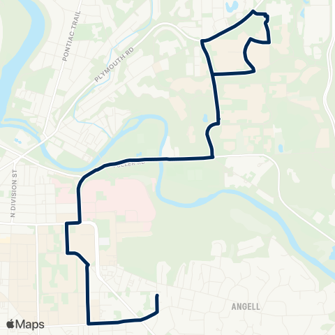 U-M Transit Northwood Express map