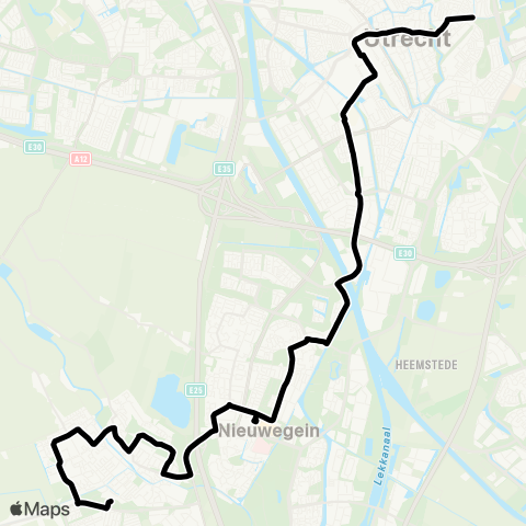 U-OV Nachtlijn Utrecht - Nieuwegein - IJsselstein map